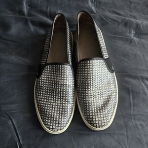 Vince | Blair-5 Monochrome Leather Skate Sneakers In Black - White Sz 7.5